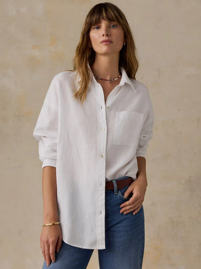 Laguna Linen Relaxed Shirt - White