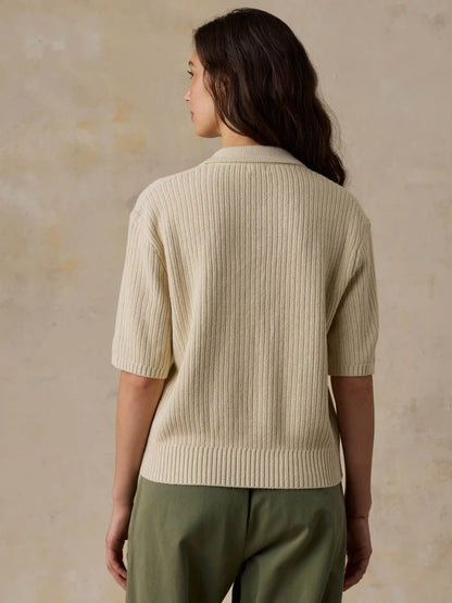 Miramar Linen Short-Sleeve Polo - Summer Sand