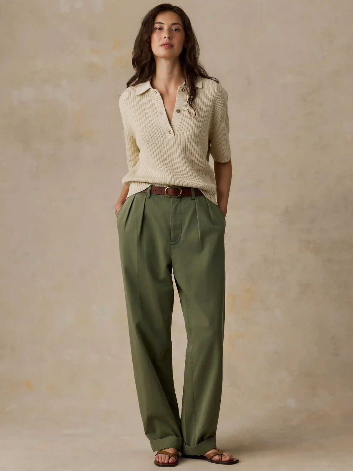Miramar Linen Short-Sleeve Polo - Summer Sand