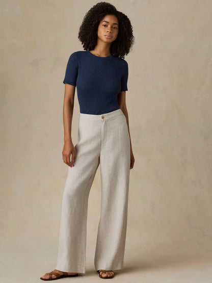 Miramar Linen Mini Rib Tee - Spellbound