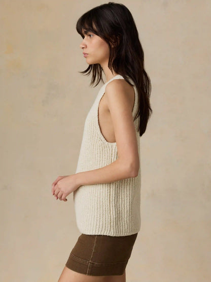 Hamptons Sweater Tank - Cream