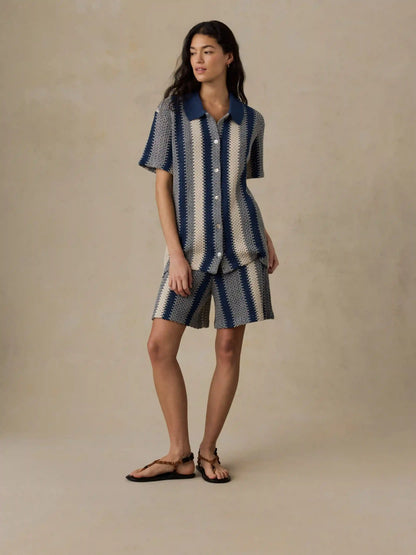 Seacoast Crochet Relaxed Camp Shirt - Sailor Stitch