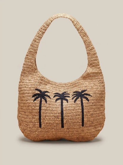 Straw Palm Beach Tote - Toasted Natural