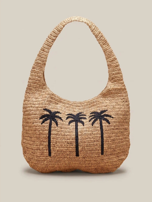 Straw Palm Beach Tote - Toasted Natural