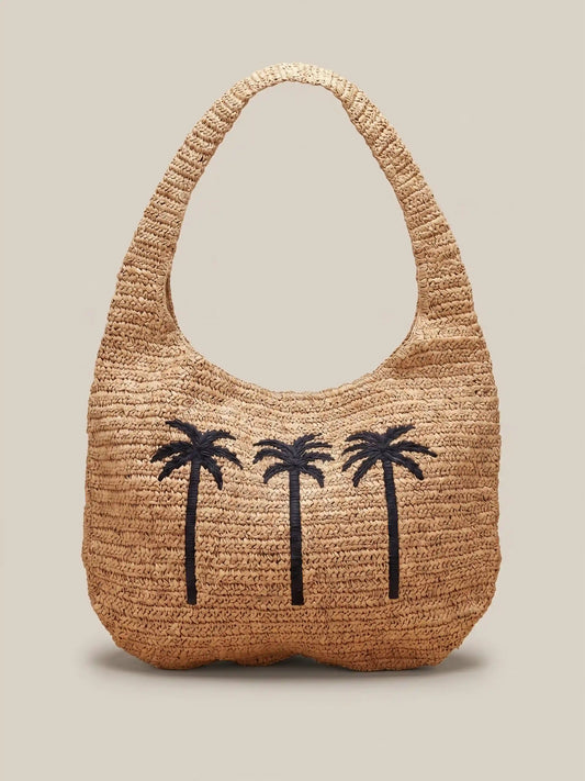 Straw Palm Beach Tote - Toasted Natural